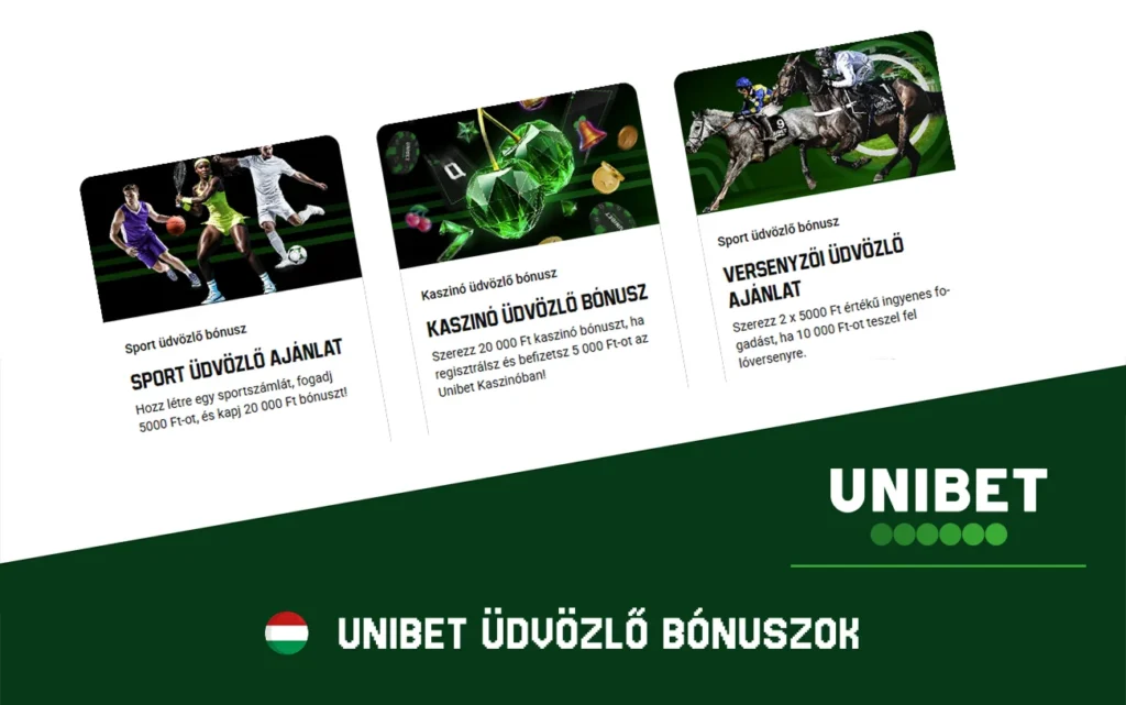 Unibet üdvözlő bónuszok